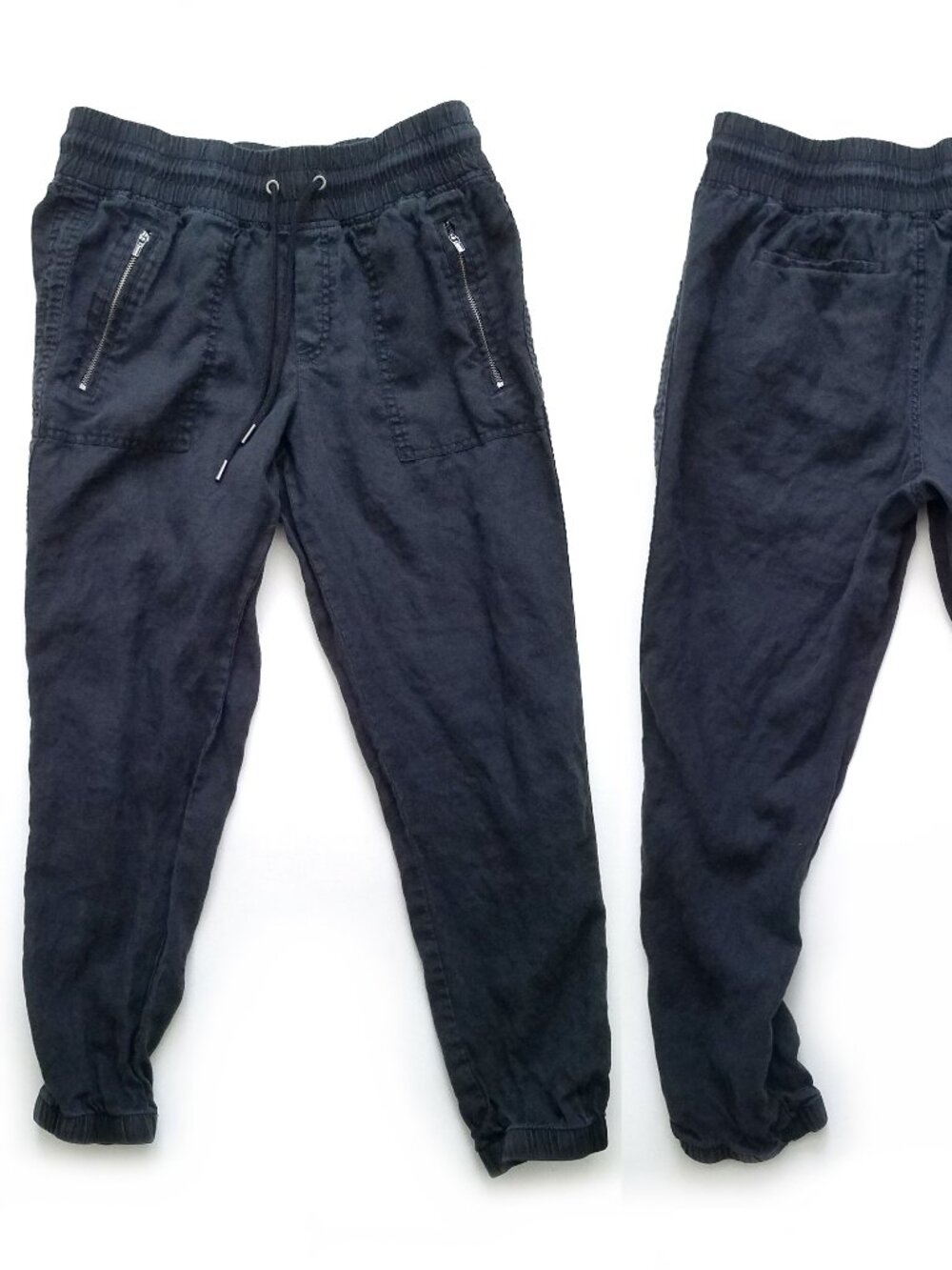 Athleta Cabo Linen Joggers - Women's Size 8P (8 Petite) - Black